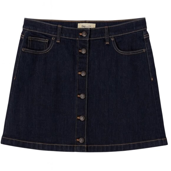 GAP Dresses & Skirts - GAP Dark Denim A-Line Skirt – Button Front Western Ranch Style Transitional Fall